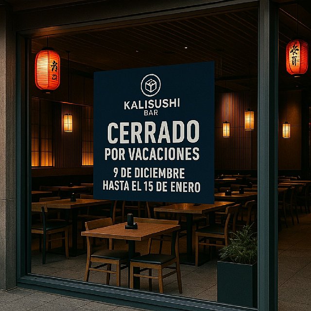 Cerrado por vacaciones desde el 9 de diciembre hasta el 15 de Enero